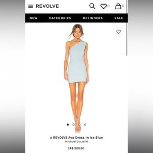 x REVOLVE Ava Dress in Ice Blue by Michael Costello, size small, mini dress